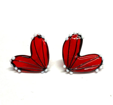 Handmade Butterfly Wing Studs, Ruby