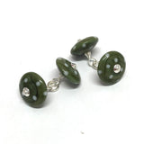 Dotty Olive Handmade Glass Cufflinks