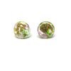 Glass and Gold Midi Mottled Stud Earrings, Freesia