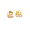 Glass and Gold Midi Stud Earrings, Georgia Peach