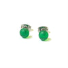 Frosted Emerald Handmade Glass Mini Stud Earrings