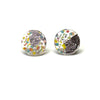 Glass and Palladium Midi Studs, Confetti