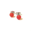Frosted Ruby Handmade Glass Mini Stud Earrings