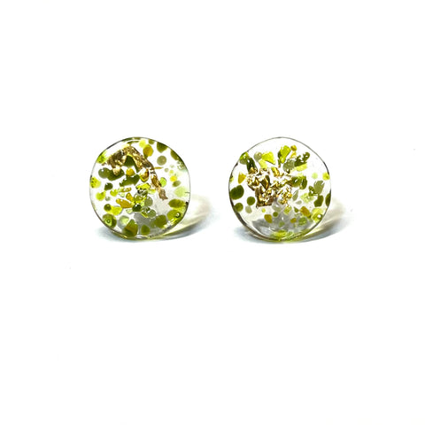 Glass and Gold Midi Stud Earrings, Pippin