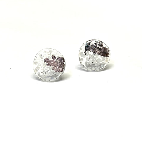 Glass and Palladium Midi Studs, Lace