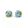 Glass and Gold Midi Mottled Stud Earrings, Newhaven