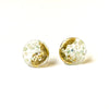 Glass and Gold Midi Mottled Stud Earrings, Frost