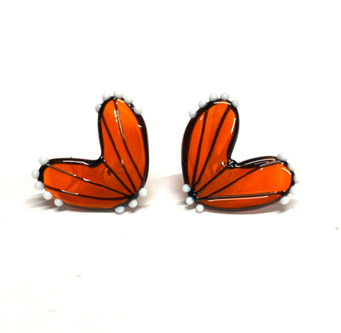 Handmade Butterfly Wing Studs, Satsuma