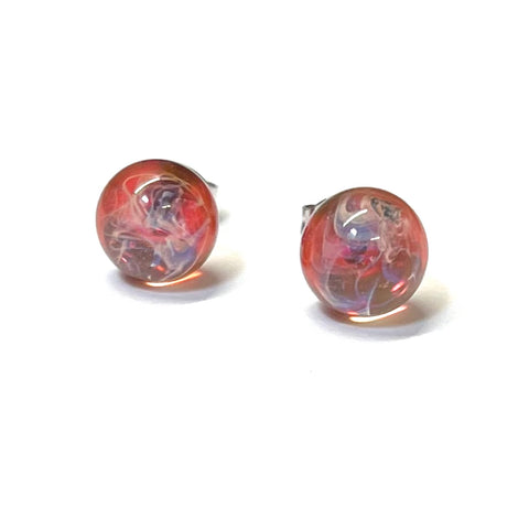 Nebula Celestial Studs, Handmade Glass